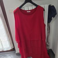 Vestito smanicato rosso tg.52-54