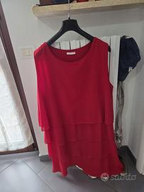 Vestito smanicato rosso tg.52-54
