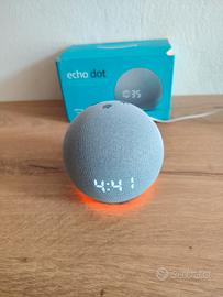 Amazon Alexa Echo dot 4 gen turchese con orologio 
