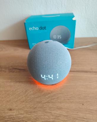 Amazon Alexa Echo dot 4 gen turchese con orologio 