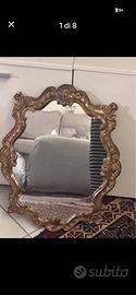 Specchio vintage sagomato legno dorato Barocco/Roc