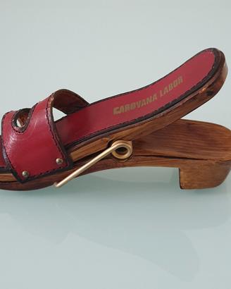 Molla Ferma Carte in Legno Vintage Anni 70