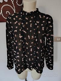 Camicia trasparente fiori 