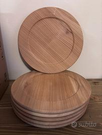 6 piatti di legno nuovi
