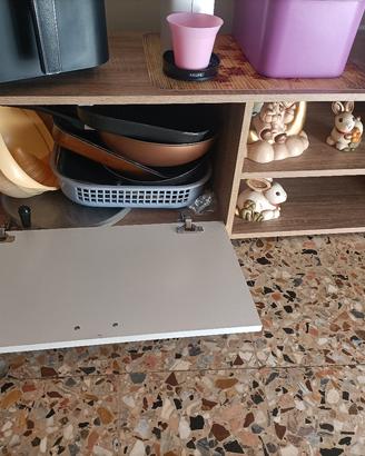 Mobile TV basso moderno effetto legno