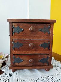 Portagioie vintage in legno artigianale