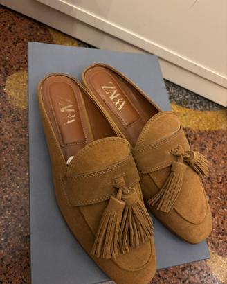 Mocassini a ciabatta scamosciati n.39