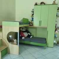 cameretta bambini colore verde