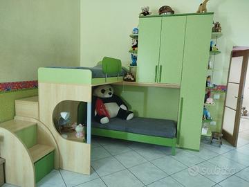 cameretta bambini colore verde