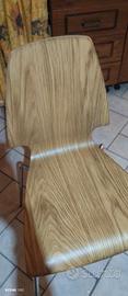 Sei seggiole in legno e metallo Ikea