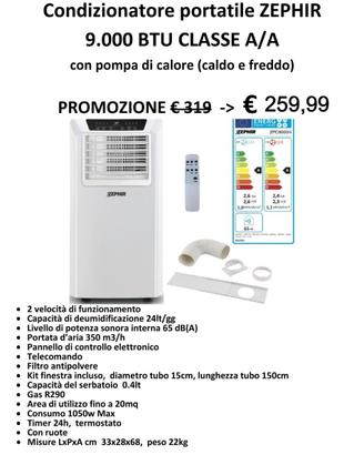 promo climatizzatore portatile 9mila btu nuovo