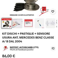 dischi pastiglie  classe A mercedes