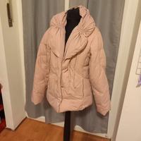 Piumino rosa con collo imbottito