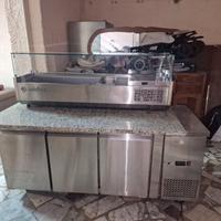 banco pizza con marmo e vetrina frigo 