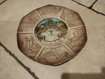 piatto giubileo intagliato commemorativo