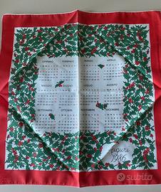 Vintage Fazzoletto calendario natalizio 1986