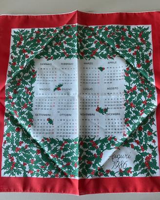 Vintage Fazzoletto calendario natalizio 1986