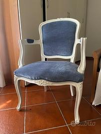 Poltroncina stile Luigi XV shabby chique