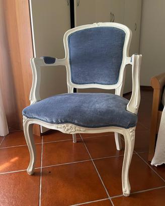 Poltroncina stile Luigi XV shabby chique