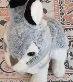 Peluche coniglio grigio bianco
