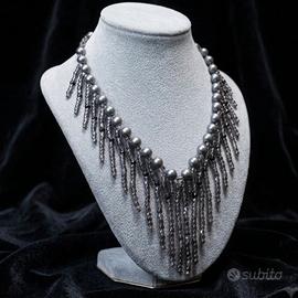 Collana Vintage Nera Neo gotico artigianale