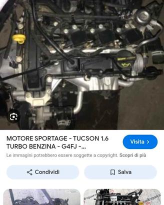 motore kia sportage/hyundai - tucson Cc1.6 turbo b