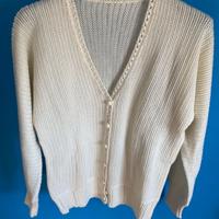 Liseuse notte tricot misto lana color burro, M.