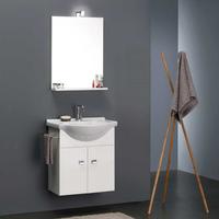 MOBILE BAGNO BIANCO ECONOMICO DA 56 CM + LAVABO, S