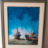 Quadro olio su tela,marina