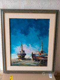Quadro olio su tela,marina