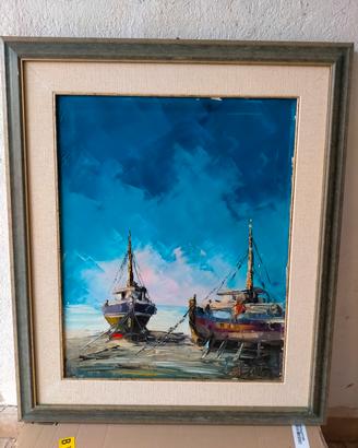 Quadro olio su tela,marina