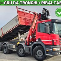 Scania 124g420 4 assi gru da tronchi + ribaltabile