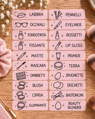 Set 15 Etichette Makeup