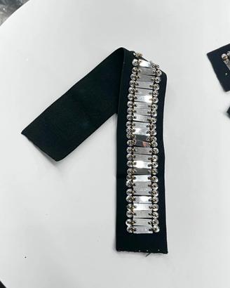 7 Applicazioni fascia strass argento sartoriale