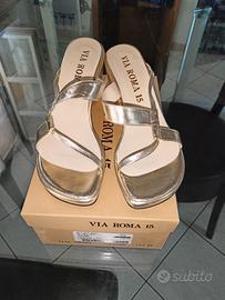 Sandali con zeppa in vera pelle tg39 NUOVI