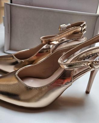 Scarpe con tacco champagne