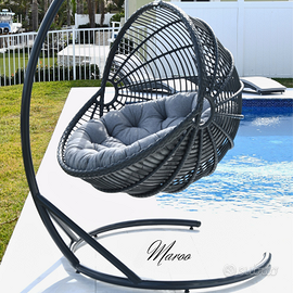 Poltrona sospesa in rattan sintetino MAROO