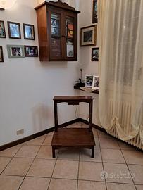 Libreria legno castagno appesa fatta a mano 