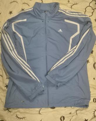Giacca a Vento Adidas Vintage XL - Celeste