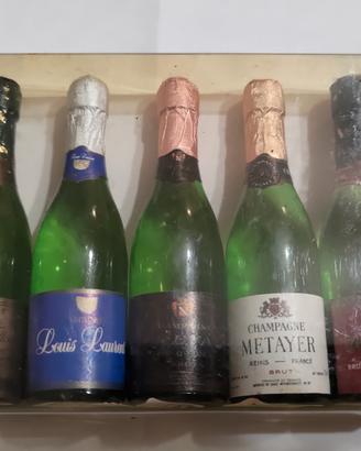 Lotto 6 bottiglie champagne miniatura ALPA