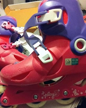 Roller bambina Play3 rosa lilla taglia 32-34