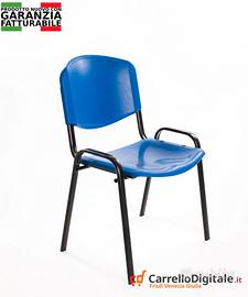 Sedia per sala d'attesa in Plastica BLU