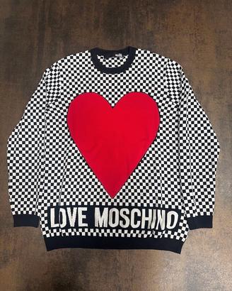 Maglione Love Moschino Cuore Scacchi taglia S