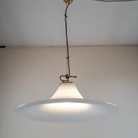 lampadario vetro Murano spirale bianca anni 70