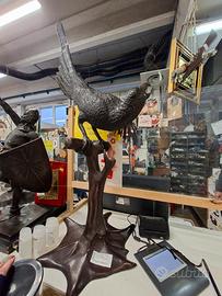 Trespolo con pappagallo in metallo