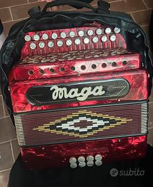 Organetto diatonico (rosso madreperlato)+borsa