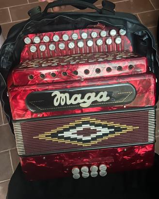 Organetto diatonico (rosso madreperlato)+borsa