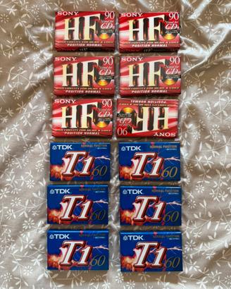 12 Audiocassette Sony HF 90 + TDK T1 60