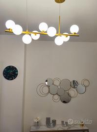 Coppia lampadari moderni oro con sfere
