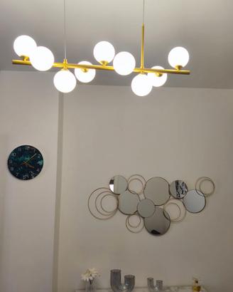 Coppia lampadari moderni oro con sfere